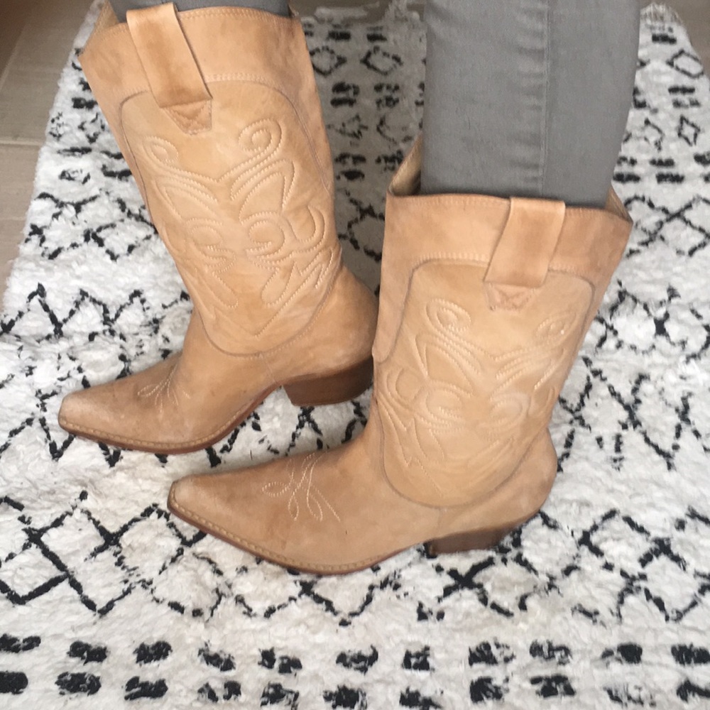 Tan cowboy boots